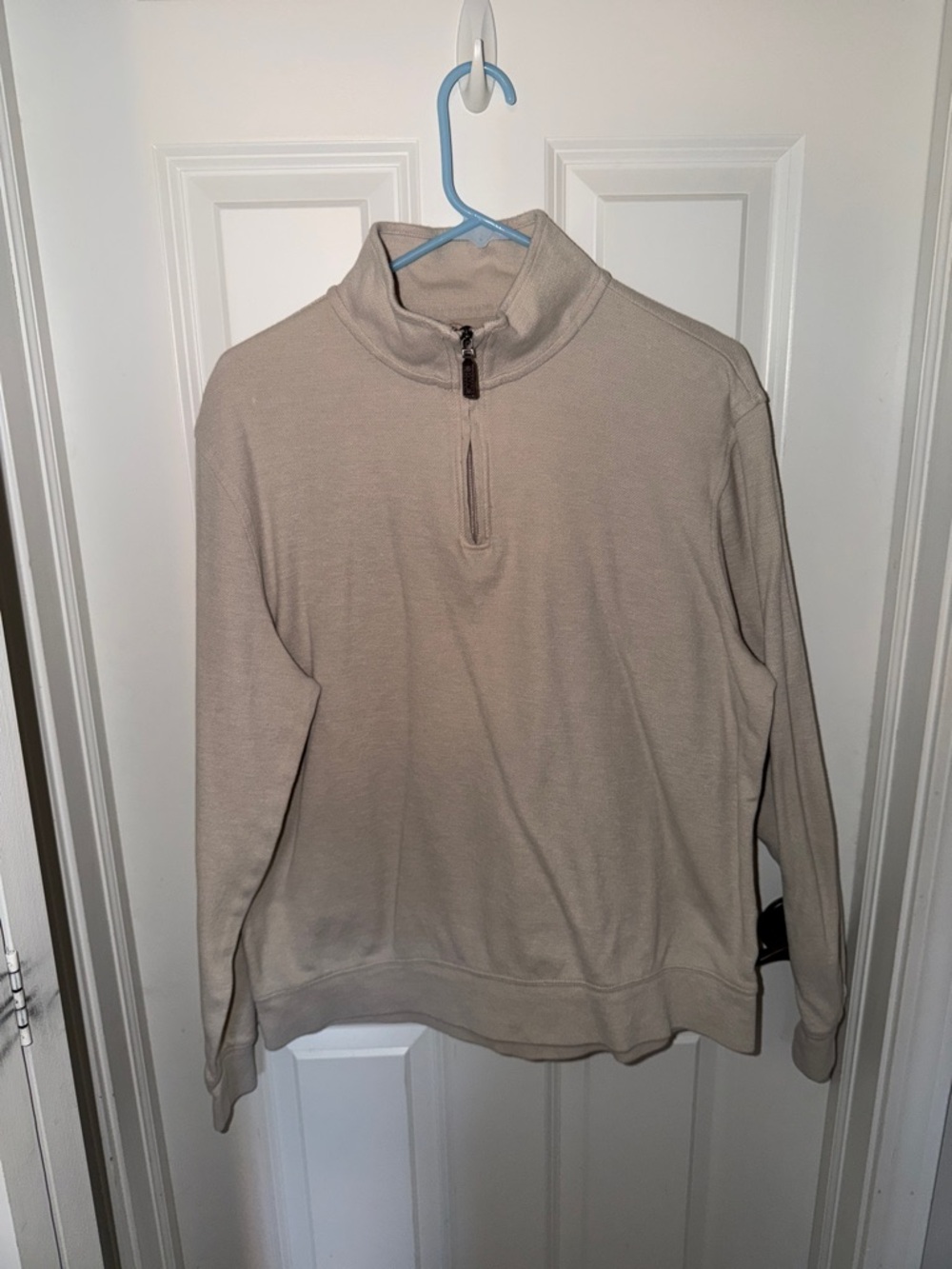 J. Crew Men's Beige Quarter-Zip Sweater